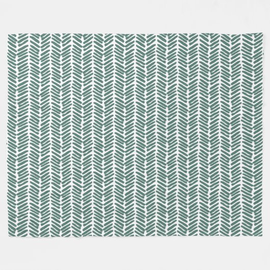 Couverture Polaire Abstrait Chevron blanc chic gris gris vert (Devant (Horizontal))