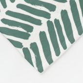 Couverture Polaire Abstrait Chevron blanc chic gris gris vert (Coin)