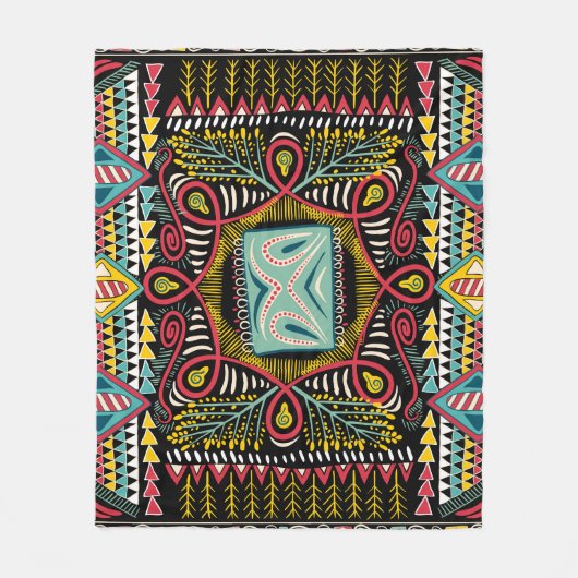 Couverture Polaire Abstrait coloré : design de poche carré. (Devant)