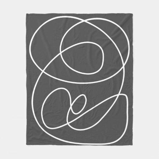 Couverture Polaire Abstrait contemporain Art moderne chic noir blanc  (Devant)