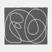 Couverture Polaire Abstrait contemporain Art moderne chic noir blanc  (Devant (Horizontal))