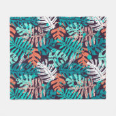 Couverture Polaire Abstrait  feuille tropical motif. Créatif (Devant (Horizontal))