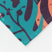 Couverture Polaire Abstrait  feuille tropical motif. Créatif (Coin)