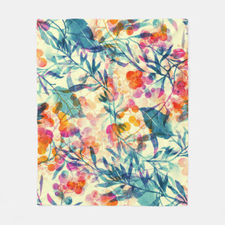 Couverture Polaire Abstrait fleuri : herbes, fleurs motif.