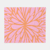 Couverture Polaire Abstrait floral éclat motif pastel orange & rose (Devant (Horizontal))