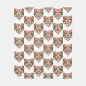 Couverture Polaire Abstrait Floral Folk Heart (Devant)