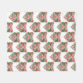 Couverture Polaire Abstrait Floral Folk Heart (Devant (Horizontal))