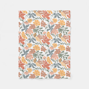 Couverture Polaire Abstrait Floral & Oiseaux Mi-siècle Motif moderne