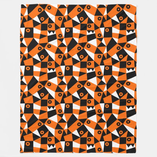 Couverture Polaire Abstrait géométrique 030919 - Orange (Devant)