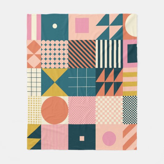 Couverture Polaire Abstrait géométrique moderne : Conception colorée (Devant)