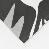 Couverture Polaire abstrait, géométrique, motif, noir et bleu (Coin)