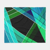 Couverture Polaire Abstrait, géométrique, vert, bleu, noir (Devant (Horizontal))