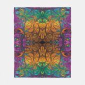 Couverture Polaire Abstrait Jaune Vert Violet (Devant)