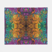 Couverture Polaire Abstrait Jaune Vert Violet (Devant (Horizontal))
