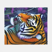 Couverture Polaire Abstrait Majestic Predator Tiger (Devant (Horizontal))