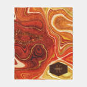 Couverture Polaire Abstrait Monogramme Agate Hot Orange ID827 (Devant)