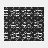 Couverture Polaire Abstrait noir et blanc (Devant (Horizontal))
