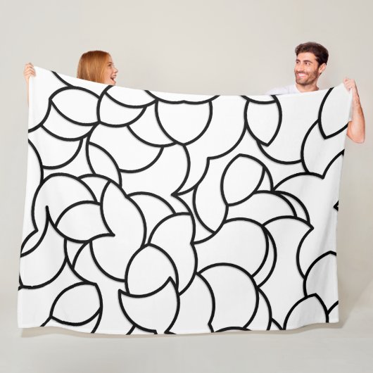 Couverture Polaire Abstrait noir et blanc (En situation)