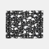 Couverture Polaire Abstrait noir et blanc Tulip Paisley Floral (Devant (Horizontal))