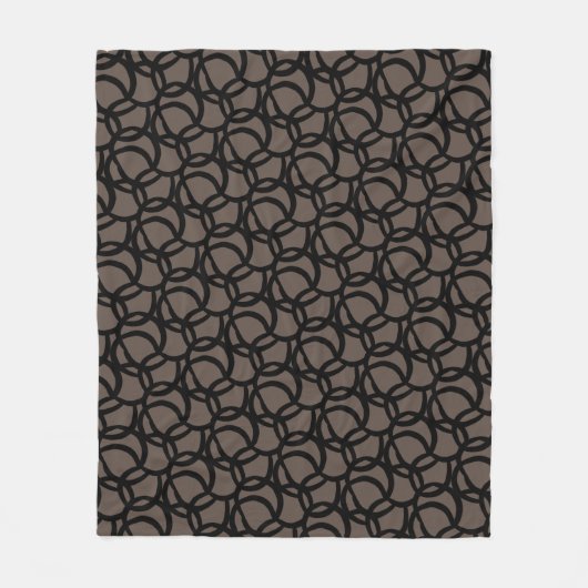Couverture Polaire Abstrait Noir moderne et Motif Brown (Devant)