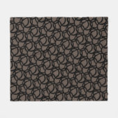 Couverture Polaire Abstrait Noir moderne et Motif Brown (Devant (Horizontal))