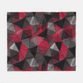 Couverture Polaire Abstrait Noir, rouge, gris géométrique. (Devant (Horizontal))