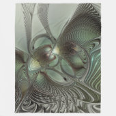Couverture Polaire Abstrait Olive Sage Green Grey Fractal Art Imagina (Devant)