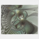 Couverture Polaire Abstrait Olive Sage Green Grey Fractal Art Imagina (Devant (Horizontal))