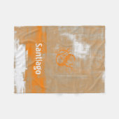 Couverture Polaire Abstrait orange gris blanc Votre nom Monogramme (Devant (Horizontal))