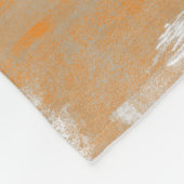 Couverture Polaire Abstrait orange gris blanc Votre nom Monogramme (Coin)