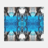 Couverture Polaire Abstrait Paint Ink Blot Bleu Noir Blanc (Devant (Horizontal))