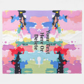 Couverture Polaire Abstrait Peinture Spatters/Drips, Votre message (Devant (Horizontal))