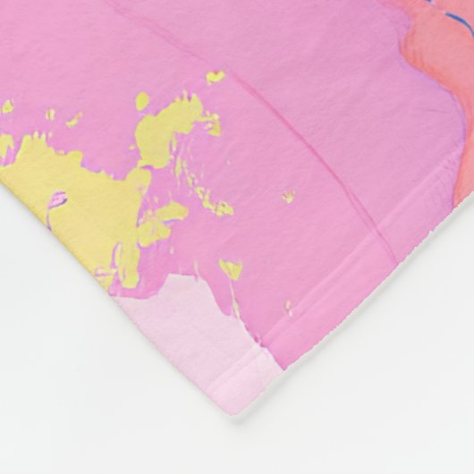 Couverture Polaire Abstrait Peinture Spatters/Drips, Votre message (Coin)