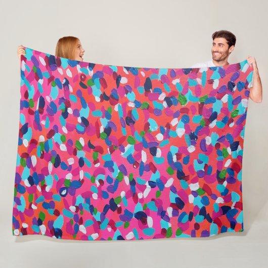 Couverture Polaire Abstrait rose (En situation)