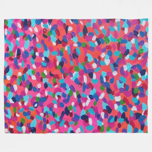 Couverture Polaire Abstrait rose (Devant (Horizontal))