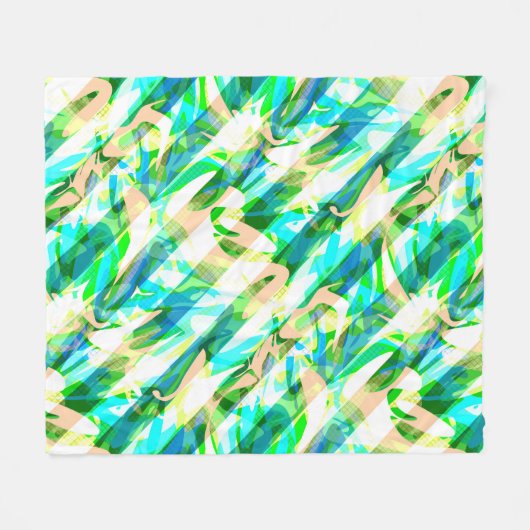 Couverture Polaire Abstrait sans couture brosse trait moderne multico (Devant (Horizontal))