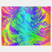 Couverture Polaire Abstrait Splashing Rainbow Liquid (Devant (Horizontal))