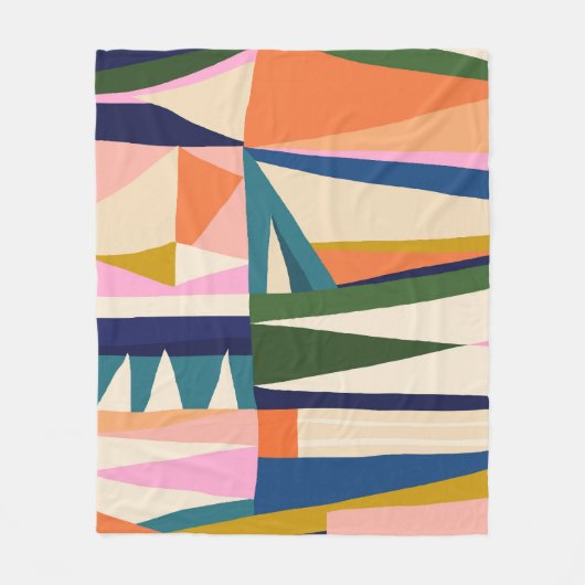 Couverture Polaire Abstrait tendance : Main colorée dessinée. (Devant)