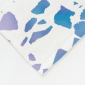 Couverture Polaire Abstrait Terrazzo Mosaic rose et Motif bleu (Coin)