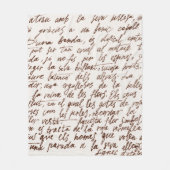 Couverture Polaire Abstrait texte manuscrit noir rétro illisible. (Devant)