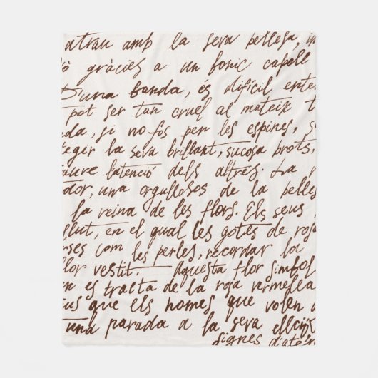 Couverture Polaire Abstrait texte manuscrit noir rétro illisible. (Devant)