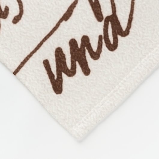 Couverture Polaire Abstrait texte manuscrit noir rétro illisible. (Coin)