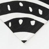 Couverture Polaire Abstrait tribal noir et blanc (Coin)
