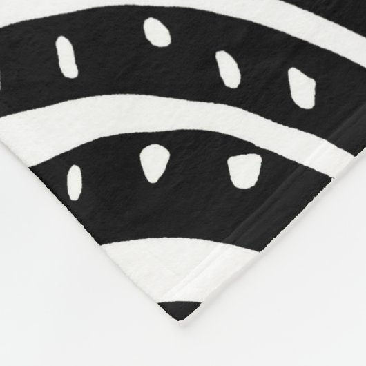 Couverture Polaire Abstrait tribal noir et blanc (Coin)