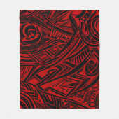 Couverture Polaire Abstrait Tribal Noir Et Rouge (Devant)