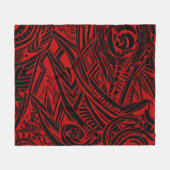 Couverture Polaire Abstrait Tribal Noir Et Rouge (Devant (Horizontal))