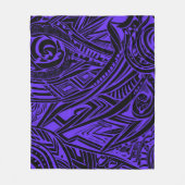 Couverture Polaire Abstrait Tribal Noir Et Violet (Devant)