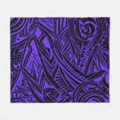Couverture Polaire Abstrait Tribal Noir Et Violet (Devant (Horizontal))