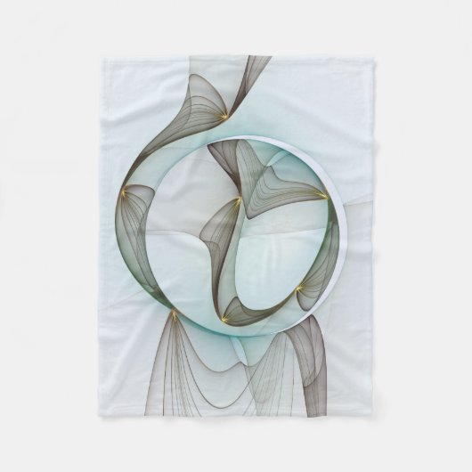 Couverture Polaire Abstrait Turquoise Brown Gold Elegance (Devant)