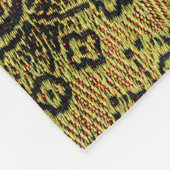 Couverture Polaire Abstrait vert, jaune motif Paisley (Coin)